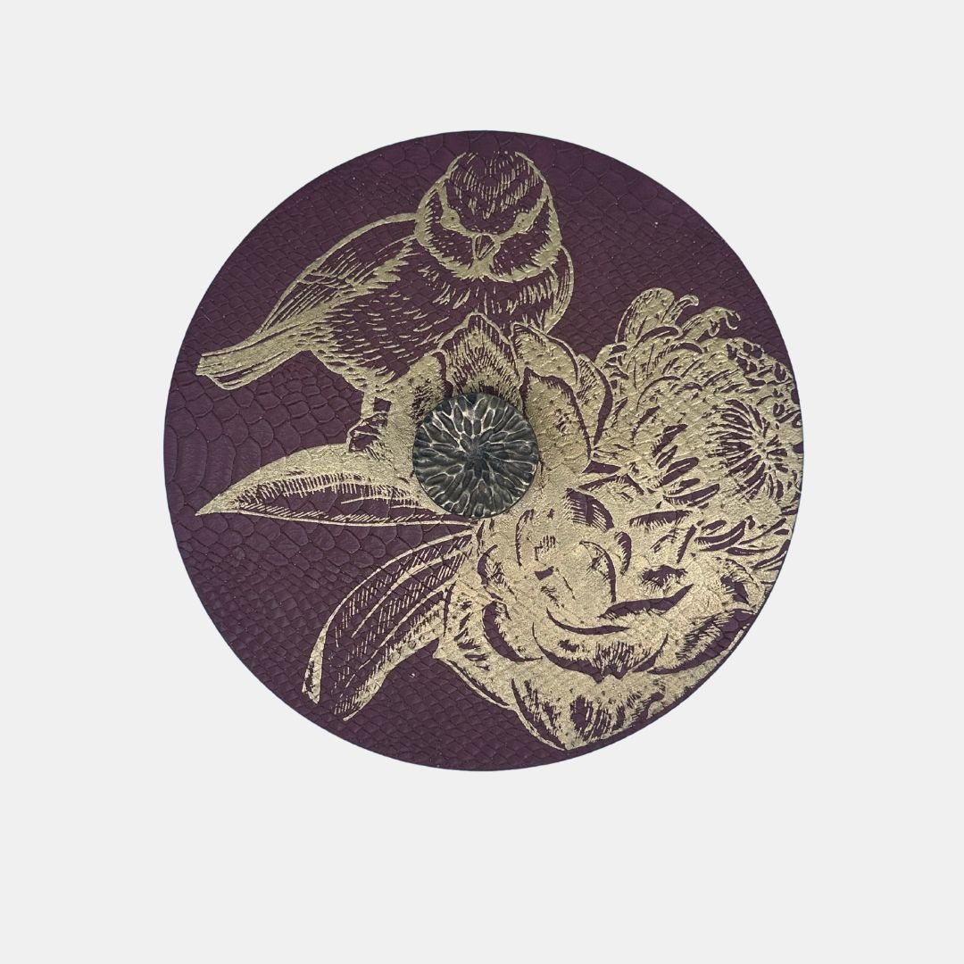 Bird and Flower (Red Wine) - Henequen Tortilla Warmer