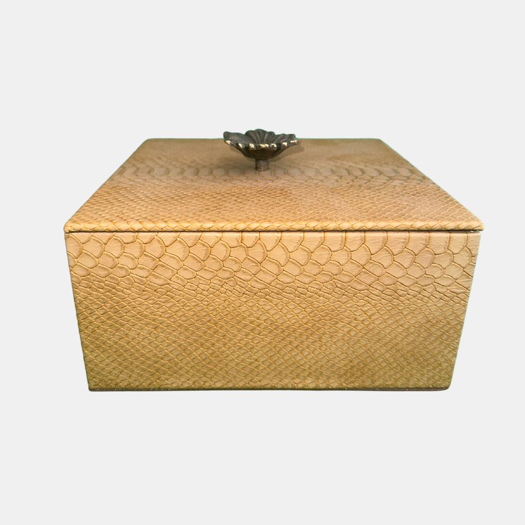 Bronze Flower - Synthetic Leather Box