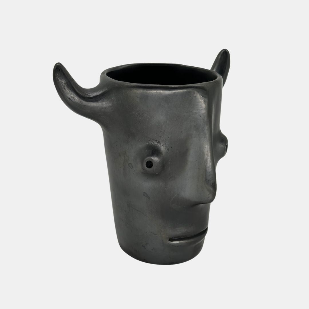Face with horns vase