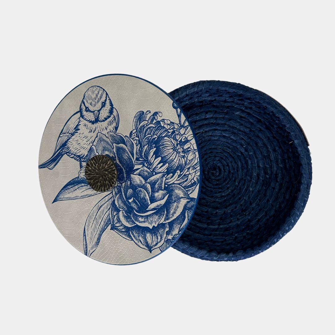 Blue Flowers - Henequen Tortilla Warmer